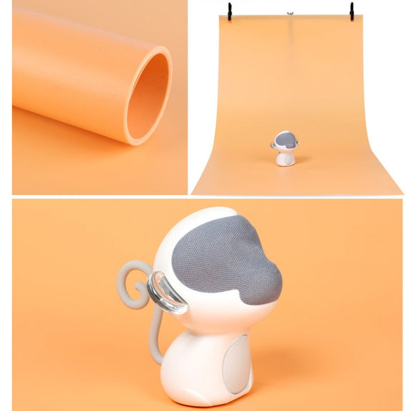 70x140cm Shooting Background Board PVC Matte Board Photography Background Cloth Solid Color Shooting Props(Orange)
