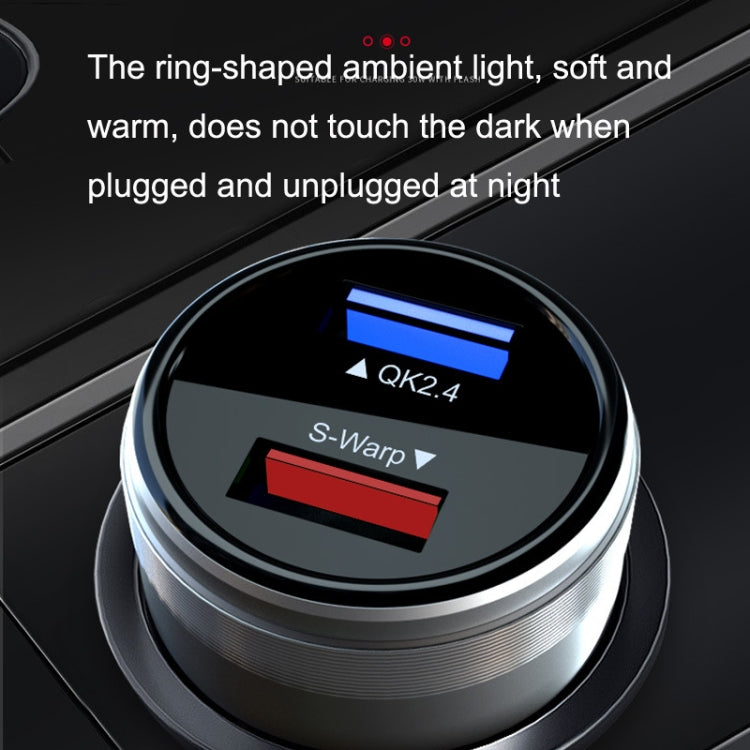 QIAKEY GX739 Dual USB Fast Charge Car Charger(Black) - Car Charger by QIAKEY | Online Shopping South Africa | PMC TechLife | Buy Now Pay Later Mobicred