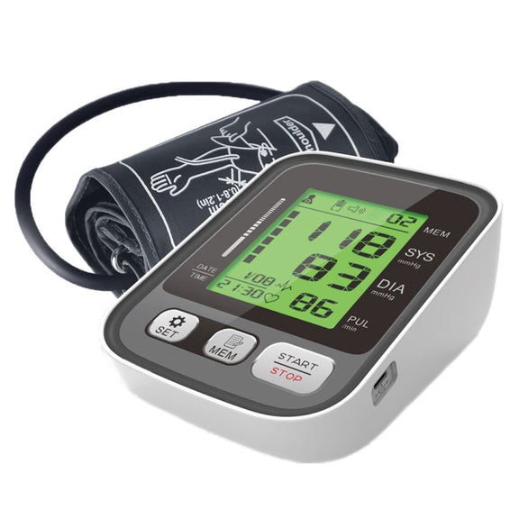 JZ-256A Tri-Color Backlight Automatic Upper Arm Sphygmomanometer Home Electronic Sphygmomanometer, Size:22-32cm(No Voice Broadcast)