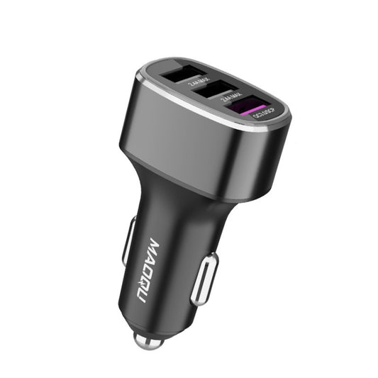 QIAKEY GT680 3 USB Ports Fast Charge Car Charger(Gray) - Car Charger by QIAKEY | Online Shopping South Africa | PMC Jewellery | Buy Now Pay Later Mobicred