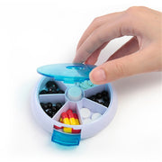 2 PCS Creative Multifunctional Round Portable Seven-grid Rotating Plastic Pill Box(Purple)