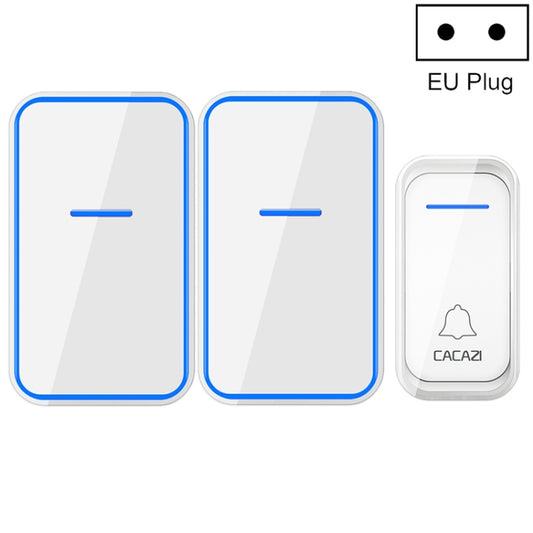 CACAZI A68-2 One to Two Wireless Remote Control Electronic Doorbell Home Smart Digital Wireless Doorbell, Style:EU Plug(White) - free shipping - PMC Jewellery - Order now!