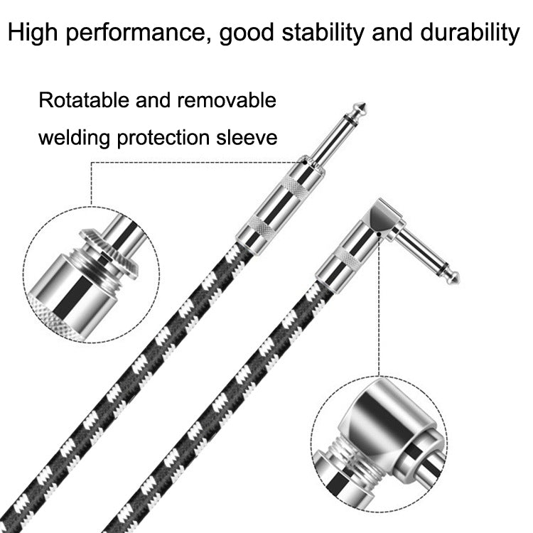 10m 1 Straight Head +1 Elbow Head 6.35mm Guitar Cable Oxygen-Free Copper Core TS Large Two-core Cable - free shipping - PMC TechLife - Order now!