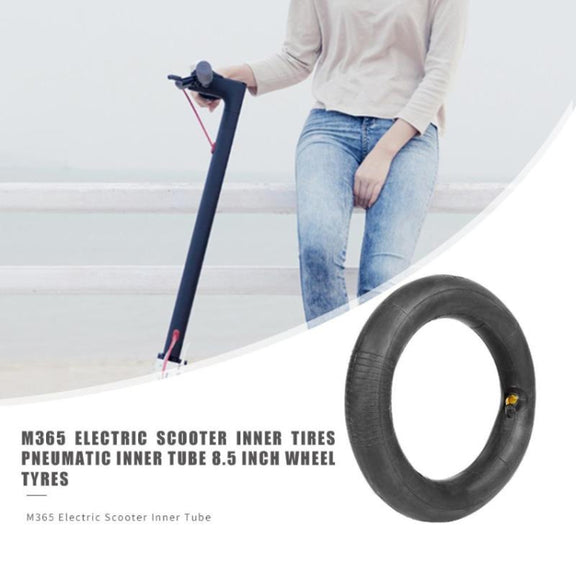 2 PCS For Xiaomi Mijia M365 Electric Scooter 8.5 inch Rubber Padded Tire Inner Tube with Valve Cover(Black)