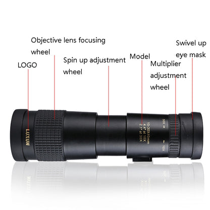 LUXUN 10-30x40 Single-Cylinder HD High-Power Telescope Mobile Phone Mini Telescope(Telescope & Phone Clip & Tripod) - free shipping - PMC Jewellery - Order now!