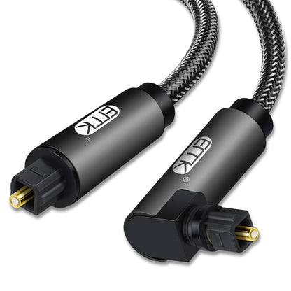 EMK 90 Degree Swivel Adjustable Right Angled 360 Degrees Rotatable Plug Nylon Woven Mesh Optical Audio Cable, Cable Length:2m(Black) - Audio Optical Cables by EMK | Online Shopping South Africa | PMC Jewellery | Buy Now Pay Later Mobicred