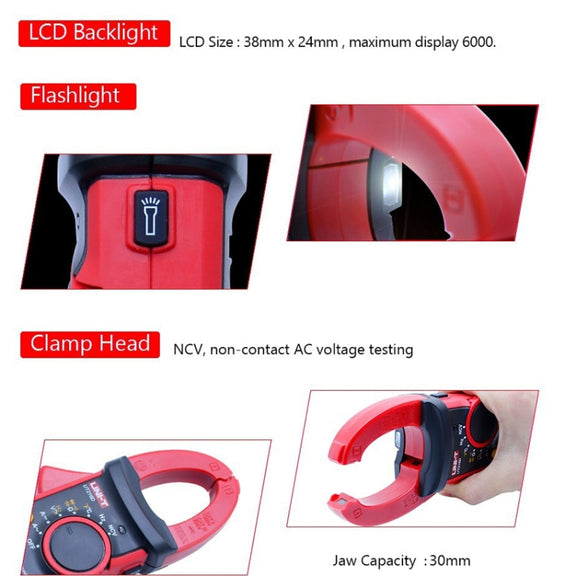 UNI-T UT216B 600A Digital Clamp Meter AC DC Voltage Detector