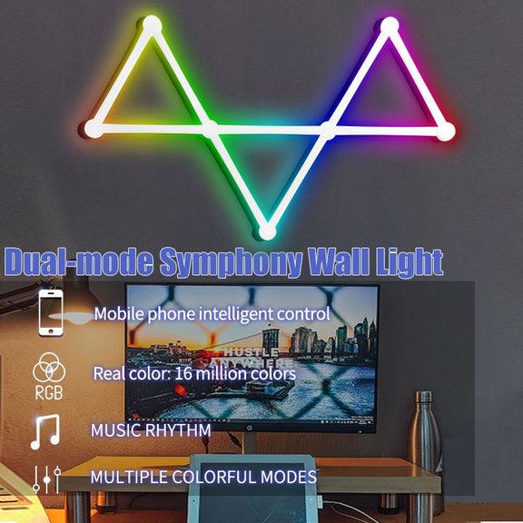 JSK-P22 Smart RGB Mosaic Light Rhythm Light Support Amazon Alexa / Google Assistant /DuerOS EU Plug(Black)