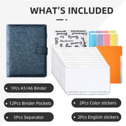 A5 YMX-007 PU Leather Budget Binder Notebook Embossed Model Handbook(Gray)