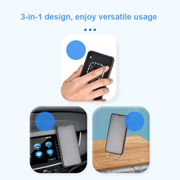 Metal Car Mobile Phone Folding Bracket Ring Buckle Paste Bracket,Style: Gourd(Black) - Ring Holder by PMC TechLife | Online Shopping South Africa | PMC TechLife