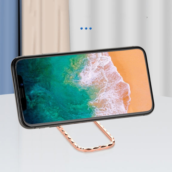 Metal Car Mobile Phone Folding Bracket Ring Buckle Paste Bracket,Style: Gourd(Rose Gold)