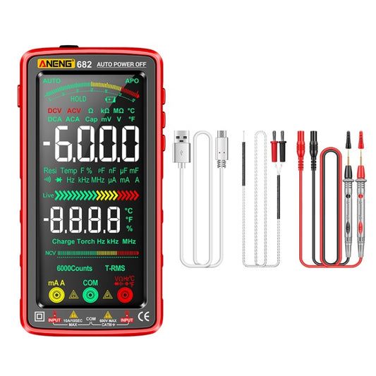 ANENG 682 Smart VA Reverse Display Automatic Range Rechargeable Multimeter(Red) - free shipping - PMC Jewellery - Order now!