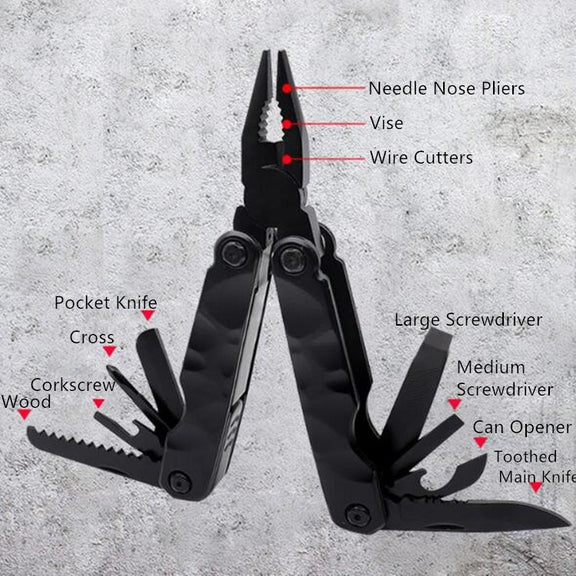 11 in 1 Outdoor Camping Survival Tool Foldable Multifunctional Pocket Plier(Standard Version)