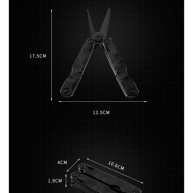10 in 1 Outdoor Camping Survival Tool Foldable Multifunctional Pocket Scissors(Black)