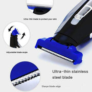 Electric Men Shaver Rechargeable Shaver Trimmer(Black + Blue)