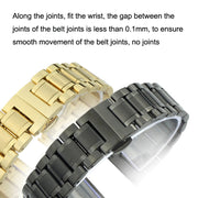 18mm Steel Bracelet Butterfly Buckle Five Beads Unisex Stainless Steel Solid Watch Strap, Color:Silver