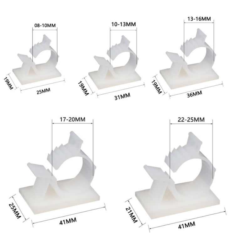 100 PCS Y-2225 Adjustable Self-Adhesive Wire Fixing Cable Organizer(White)
