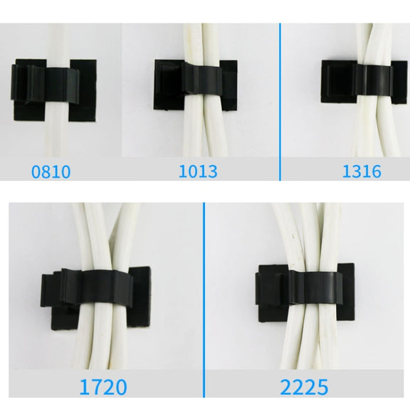 100 PCS Y-2225 Adjustable Self-Adhesive Wire Fixing Cable Organizer(White)
