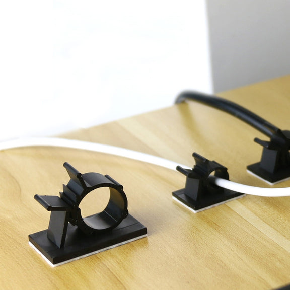 100 PCS Y-0810 Adjustable Self-Adhesive Wire Fixing Cable Organizer (Black)