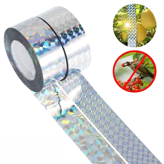 2rolls  4.8 x 50m Double-sided Bird Repeller Ribbon Anti Bird Tape Flashing Reflective Bird Repellent(Laser Frid)