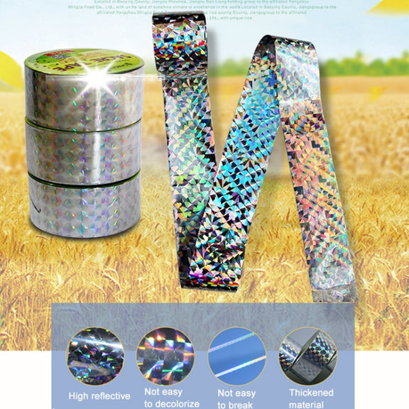 2rolls  4.8 x 50m Double-sided Bird Repeller Ribbon Anti Bird Tape Flashing Reflective Bird Repellent(Laser Frid)