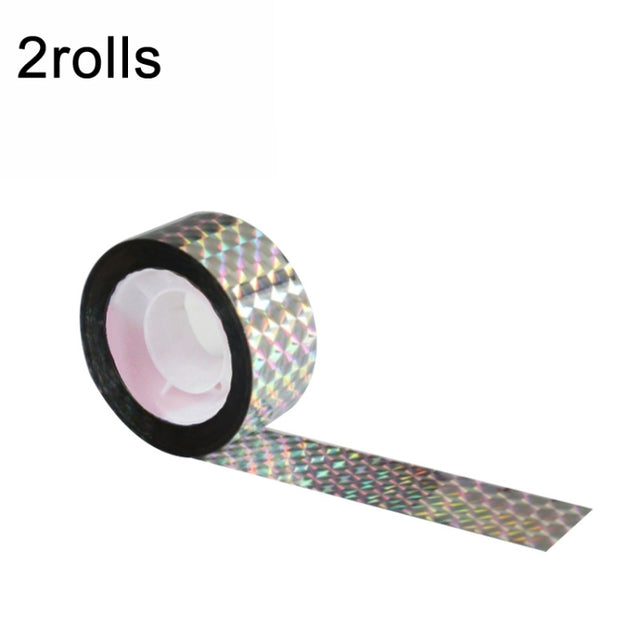 2rolls  4.8 x 50m Double-sided Bird Repeller Ribbon Anti Bird Tape Flashing Reflective Bird Repellent(Laser Frid)