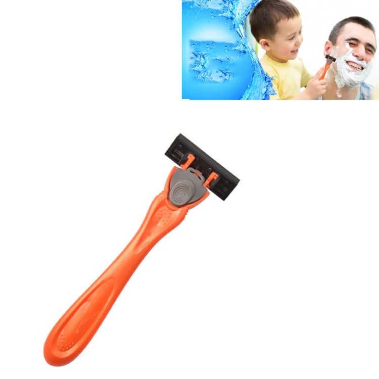 Five-layer Stainless Steel Disposable Cutter Head Disposable Manual Shaver(Orange)