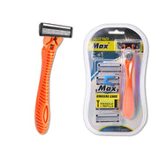 Five-layer Stainless Steel Disposable Cutter Head Disposable Manual Shaver(Orange)