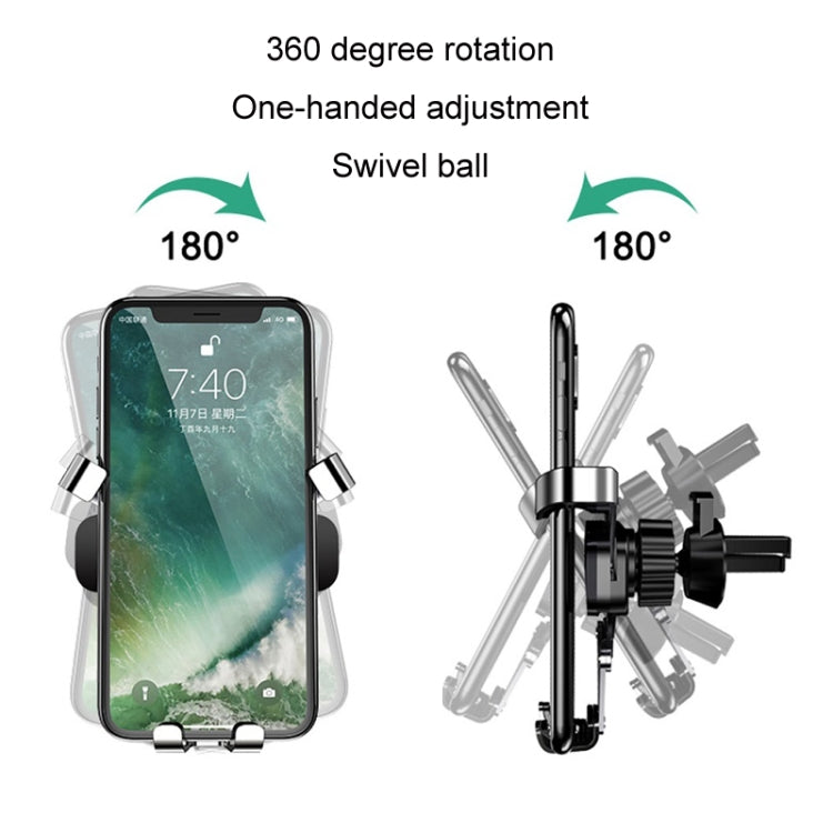 650 Vehicle-mounted Mobile Phone Gravity Bracket Air Outlet Navigation Holder, Color:Black - Car Holders by PMC TechLife | Online Shopping South Africa | PMC TechLife