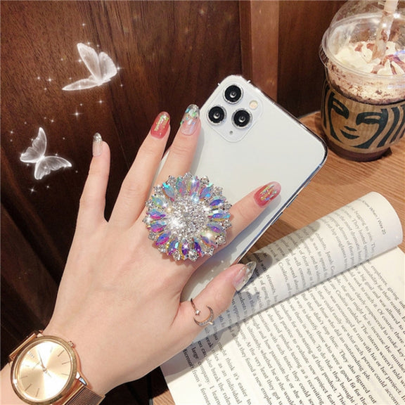 2 PCS Lazy Man Live Shooting Mobile Phone Rotating Ring Buckle Holder, Style:Satellite Long Diamond