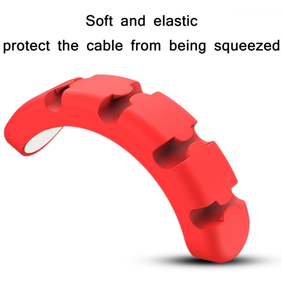 5 PCS 4 Holes Bear Silicone Desktop Data Cable Organizing And Fixing Device(Sand Pink)
