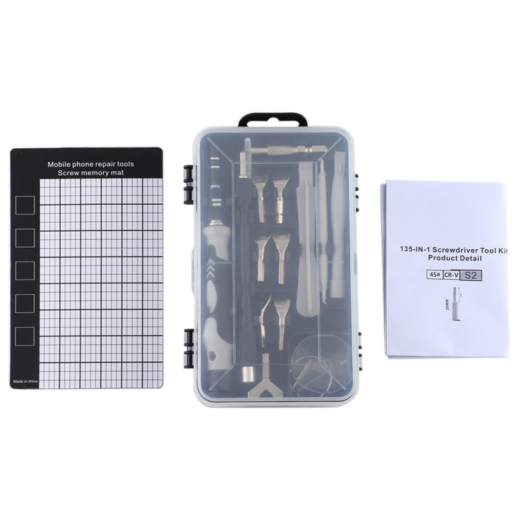 135 in 1 DIY Mobile Phone Disassembly Tool Clock Repair Multi-function Tool Screwdriver Set(Black Gray) - Screwdriver Set by PMC TechLife | Online Shopping South Africa | PMC TechLife