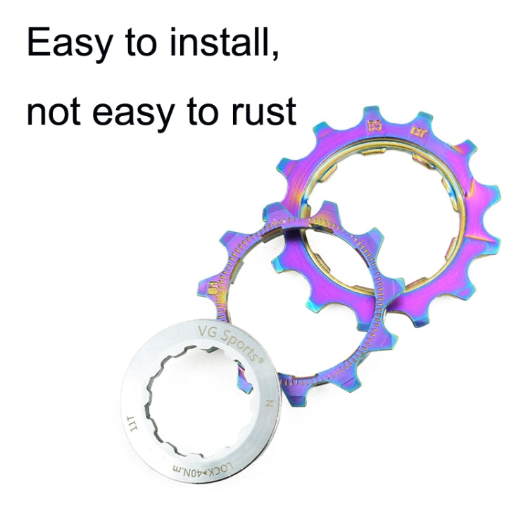 VG SPORTS Bicycle Lightweight Wear -Resistant Colorful Flywheel, Style:10 Speed 11-32T