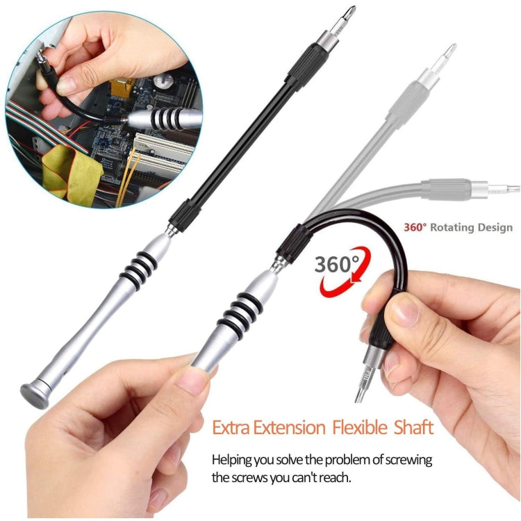110 in 1 Watch Mobile Phone Disassembly Maintenance Tool Multi-function Chrome Vanadium Steel Screwdriver Set(Black Red)