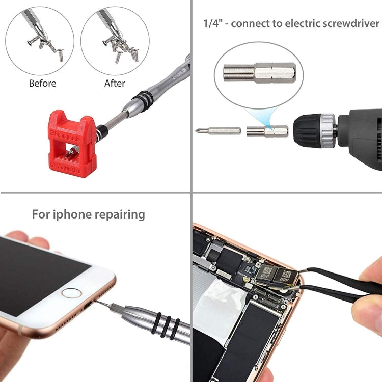 110 in 1 Watch Mobile Phone Disassembly Maintenance Tool Multi-function Chrome Vanadium Steel Screwdriver Set(Black Red)