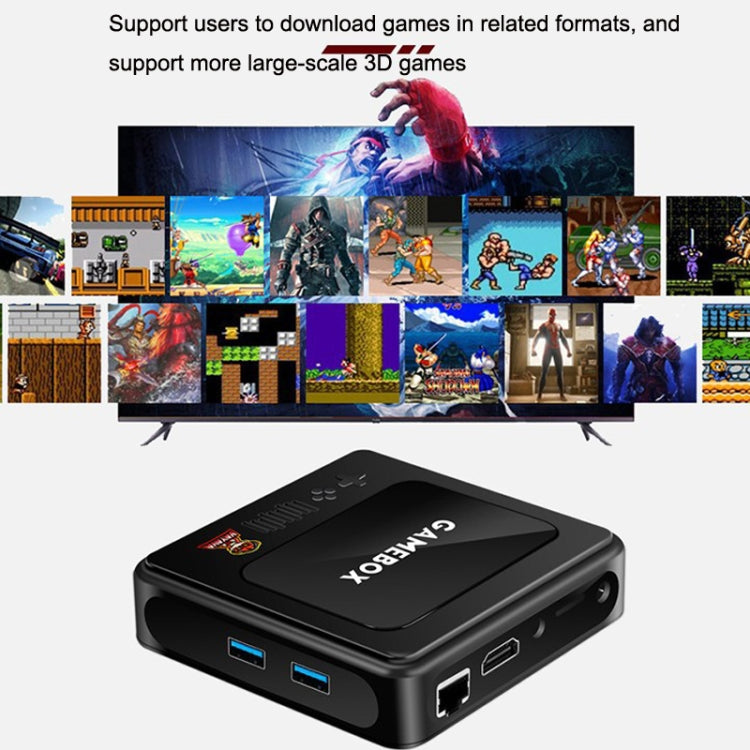 GD10 256G Built-In 60000+ Games Dual System Set-Top Box 3D Home 4K HD  TV Game Console Box AU Plug(Black)