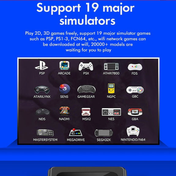 GD10 256G Built-In 60000+ Games Dual System Set-Top Box 3D Home 4K HD  TV Game Console Box EU Plug(White)