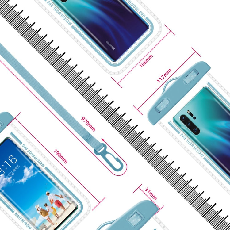 2 PCS Transparent Water-resistant Cell Phone Case Swimming Cell Phone Bag Macaron Red