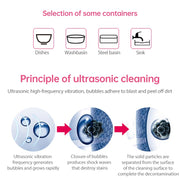 JeKen CE-9600 Household Ultrasonic Cleaner Vegetable Washing Glasses Watch Jewelry Cleaner(US Plug)