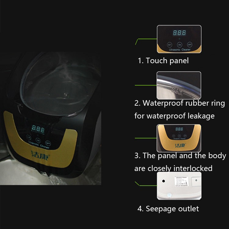 Jie Kang CE-5700A Ultrasonic Cleaner Household Jewelry Denture Glasses Cleaner(EU Plug) - free shipping - PMC TechLife - Order now!