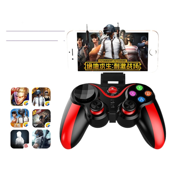 IOS Android Game Handle Bluetooth Direct Connection Handle PC TV Game Handle(013 Red)