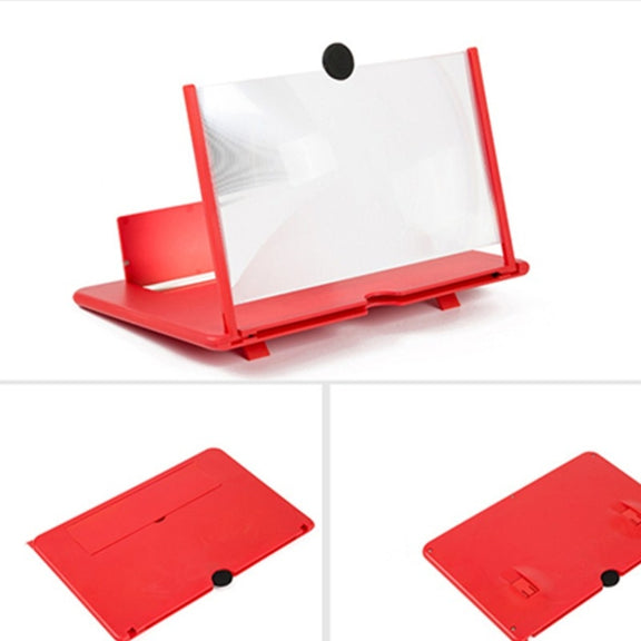 Pull-out Mobile Phone Screen Magnifier 3D Video Desktop Mobile Phone Holder, Size:10 inch(White)