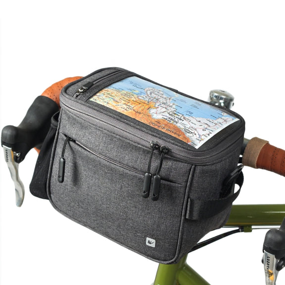 Rhinowalk Bicycle Front Handle Bag Camera Bag Water-resistant 7.5 inch Large Touch Screen Navigation Mobile Phone Bag Bicycle Bag(Dark Gray)