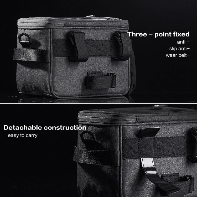 Rhinowalk Bicycle Front Handle Bag Camera Bag Waterproof 7.5 inch Large Touch Screen Navigation Mobile Phone Bag Bicycle Bag(Carbon Fiber Black Green) - free shipping - PMC Jewellery - Order now!