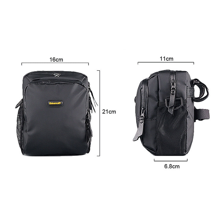 Rhinowalk Bicycle Front Bag Waterproof Handlebar Bag Folding Bike Front Bag Large Capacity Riding Bag(Matt Black) - Bicycle Bags by Rhinowalk | Online Shopping South Africa | PMC Jewellery | Buy Now Pay Later Mobicred