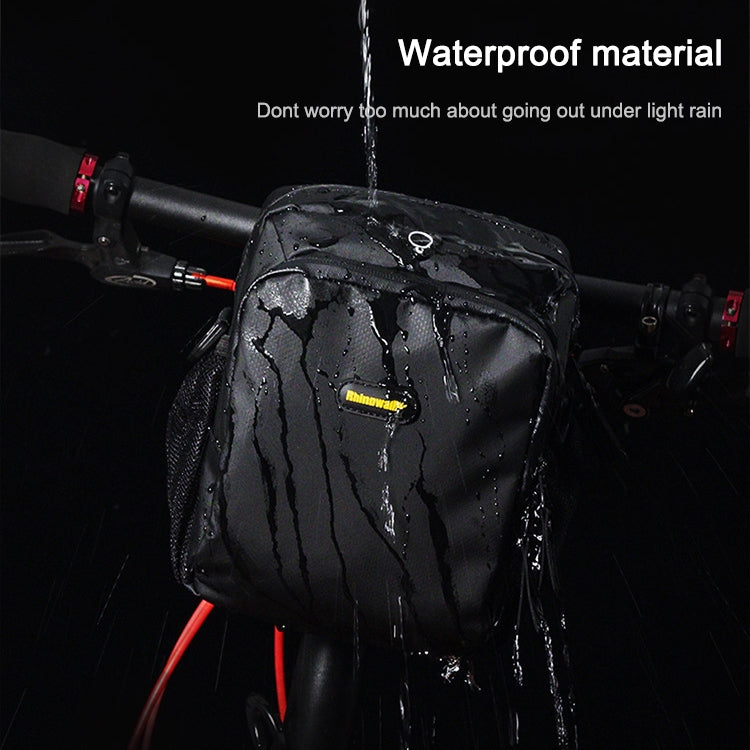Rhinowalk Bicycle Front Bag Waterproof Handlebar Bag Folding Bike Front Bag Large Capacity Riding Bag(Matt Black) - Bicycle Bags by Rhinowalk | Online Shopping South Africa | PMC Jewellery | Buy Now Pay Later Mobicred