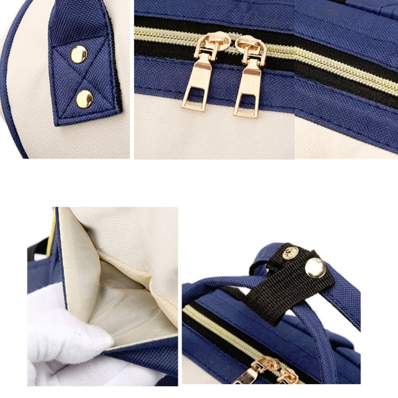 Mummy Bag Large Capacity Multifunctional Backpack Water-resistant Baby Bottle Diaper Bag(Red Beige Blue)