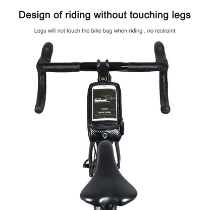 Rhinowalk Bicycle Front Tube Bag Waterproof Mobile Phone Touch Screen Multi-function Bicycle Handlebar Bag(Matt Black) - free shipping - PMC Jewellery - Order now!