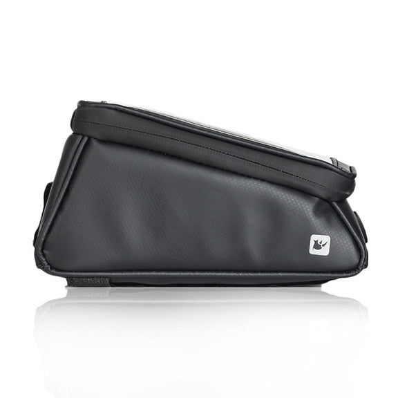 Rhinowalk Bicycle Front Tube Bag Water-resistant Mobile Phone Touch Screen Multi-function Bicycle Handlebar Bag(Matt Black)