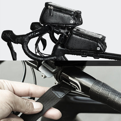 Rhinowalk Bicycle Front Tube Bag Waterproof Mobile Phone Touch Screen Multi-function Bicycle Handlebar Bag(Matt Black) - free shipping - PMC Jewellery - Order now!